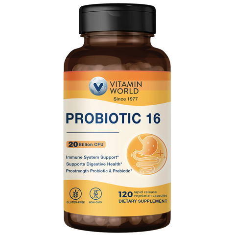 Vitamin World Usa Probiotic 16 with 20 Billion CFU - 120 CT 12 Pack