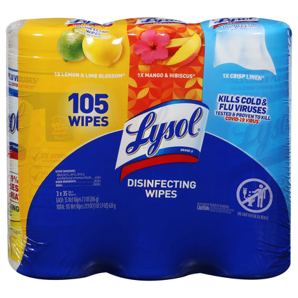 Lysol Assorted Disinfecting Wipes - 105 CT 4 Pack