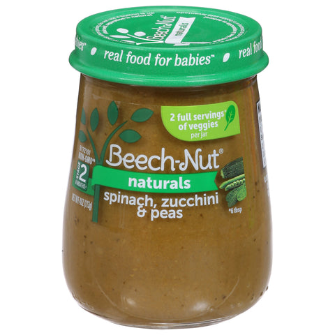Beechnut Stage 2 Just Spinach Zucchini &Peas 4 OZ