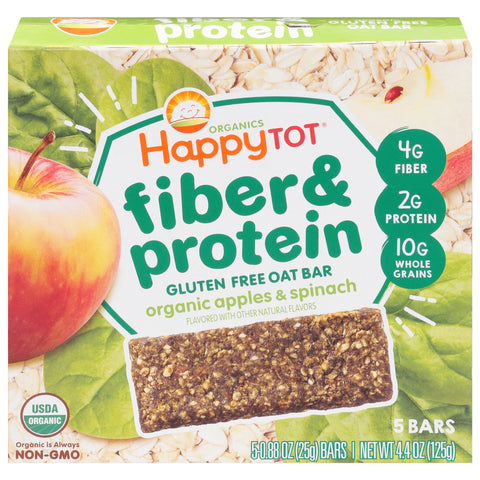 Happy Tot Organics Fiber & Protein Apple - 4.4 OZ 6 Pack