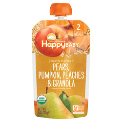 Happy Baby Organic Pears, Pumpkin, Peaches & Granola - 4 OZ 16 Pack