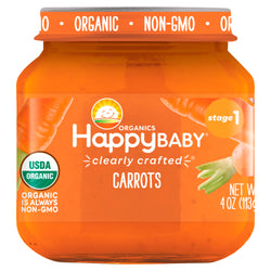 Happy Baby Stage 1 Organic Carrots - 4 OZ 6 Pack
