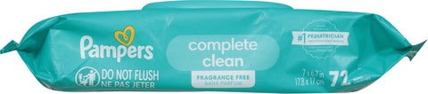 Pampers Wipes Complete Clean Unscented 72 CT