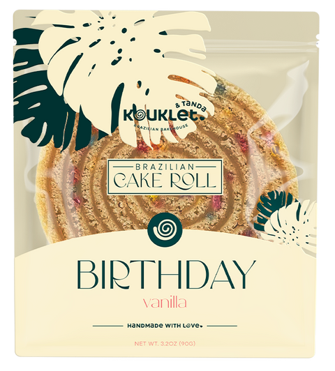 Kouklet Brazilian Bakehouse Vanilla Birthday Cake Roll - 3.2 OZ 12 Pack