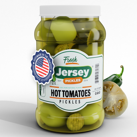Hot Pickled Green Tomatoes
