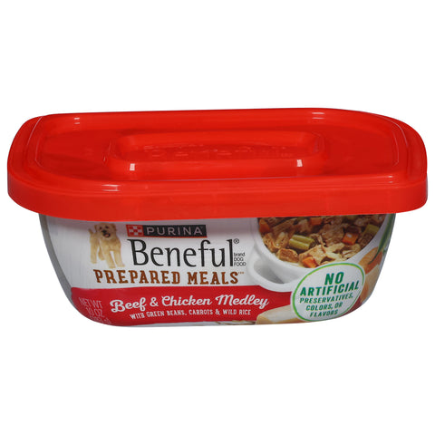 Beneful Prepared Meals Beef & Chicken Medley Dog Food 10 oz - 8 Pack
