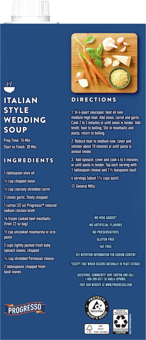 Progresso Chicken Broth Reduced Sodium 32 OZ