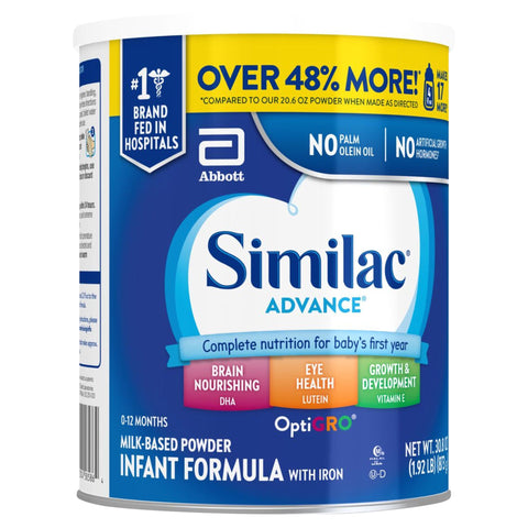 Similac Advance Birth-12 Months Milk-Based Powder Infant Formula with Iron 30.8 oz
