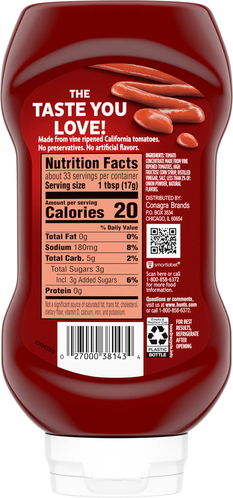 Hunt's Squeeze Tomato Ketchup 20 OZ