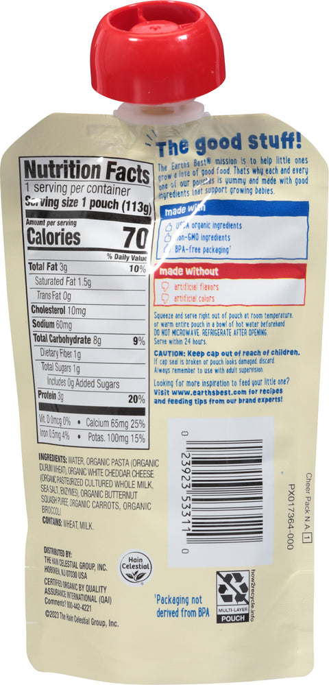 Earth's Best Organic Organic Ages 9m+ Mac + Cheese with Veggies Pasta + Veggie Puree 4 oz