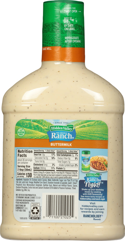 Hidden Valley Buttermilk Ranch Dressing 36 FZ