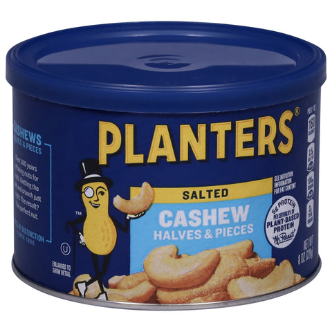 Planter's Nuts Cashews Halves & Pieces Deluxe Sea Salt 8 OZ