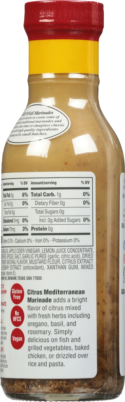 Briannas Citrus Mediterranean Marinade 12 FZ