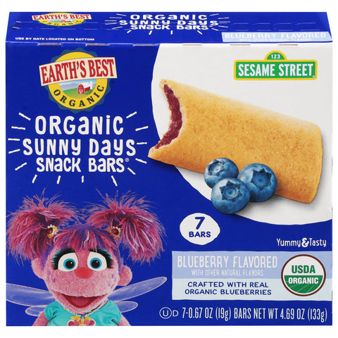Earth's Best Organic Sunny Days Blueberry Flavored Snack Bars 7 - 0.67 oz Bars - 6 Pack