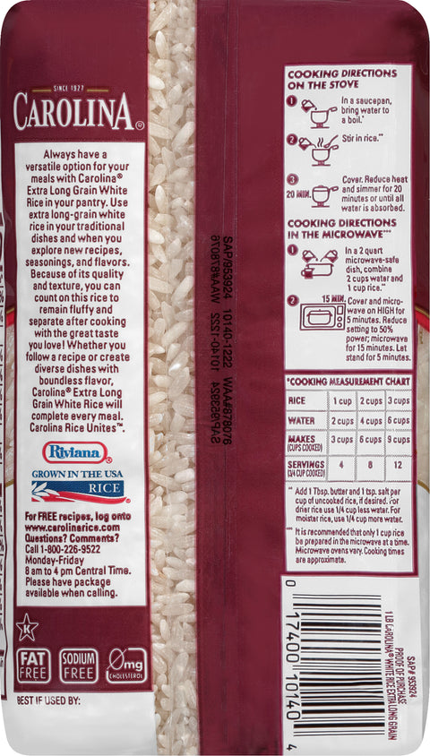 Carolina Rice Enriched White Extra Long Grain 16 OZ