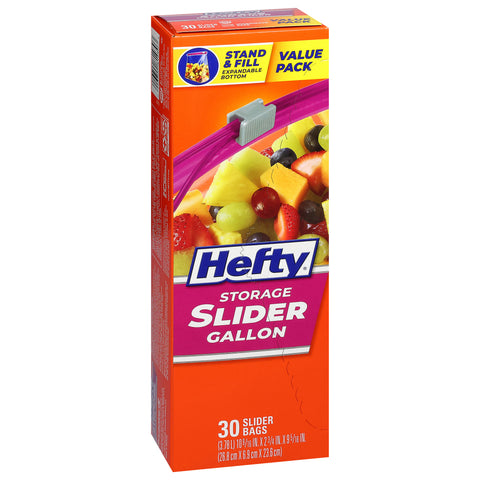 Hefty Gallon Storage Slider Bags Value Pack 30 ea