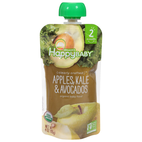 Happy Baby Organic Stage 2 Clearly Crafted Apples, Kale & Avocados 4 OZ