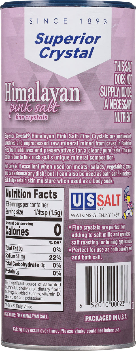 Superior Crystal Fine Crystals Himalayan Pink Salt 17.6 OZ
