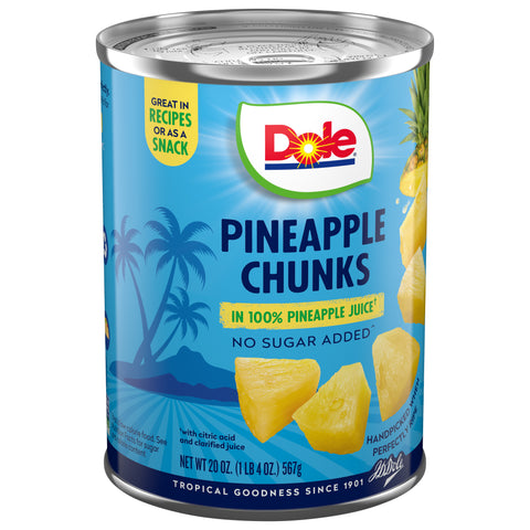 Dole Pineapple Chunks In 100% Juice 20 OZ