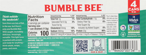 Bumble Bee Tuna Chunk Light In Water 20 OZ