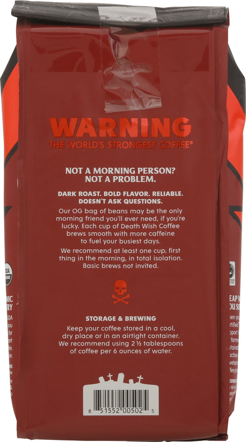 Death Wish Organic Ground Coffee 16 OZ