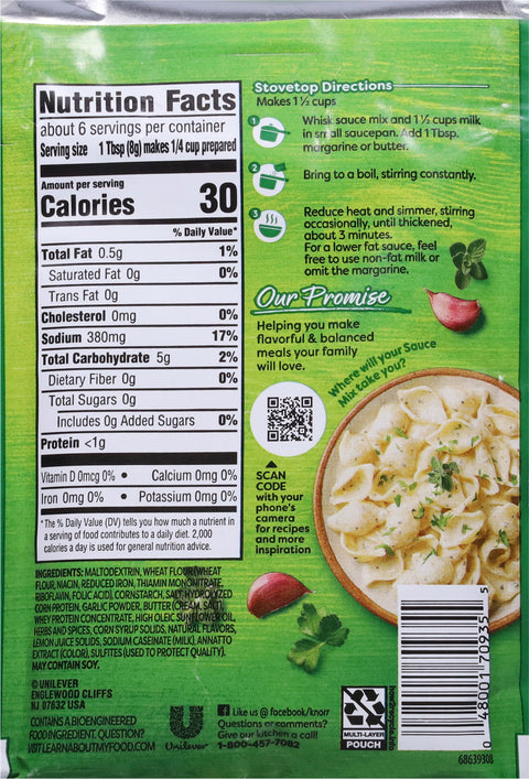 Knorr Sauce Mix Garlic & Herb 1.6 OZ