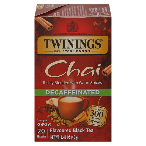 Twinings Decaffeinated Chai Black Tea 20 CT