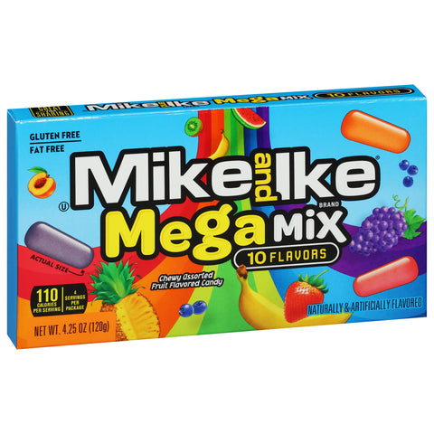 Mike And Ike Mega Mix 10 Flavors Theater Box 4.25 OZ