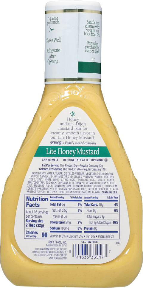 Ken's Steak House Honey Mustard Light Dressing 16 FZ