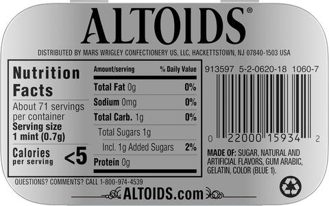 Altoids Mints Tin Wintergreen 1.76 OZ