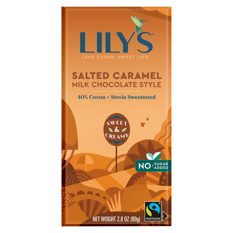 Lily's 40% Cocoa Salted Caramel Milk Chocolate Style 2.8 oz - 12 Pack