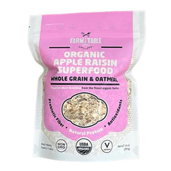 Farm to Table Foods Organic Apple Raisin Superfood Whole Grain & Oatmeal - 14 OZ 6 Pack
