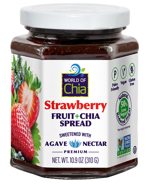 Space Enterprises (World Of Chia) Chia Strawberry Fruit Spread Premium - 10.9 OZ 6 Pack