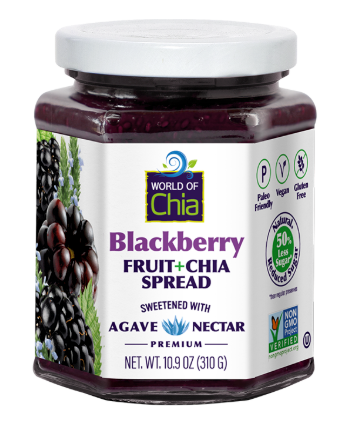 Space Enterprises (World Of Chia) Chia Blackberry Fruit Spread Premium - 10.9 OZ 6 Pack