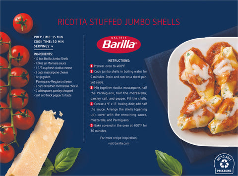 Barilla Pasta Jumbo Shells 12 OZ