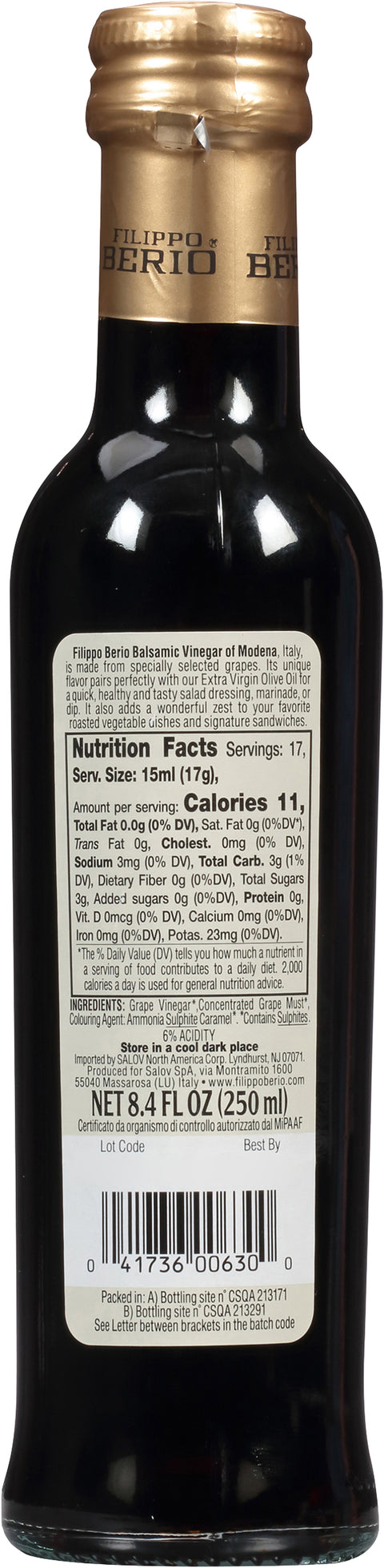 Filippo Berio Balsamic Vinegar 8.4 FZ