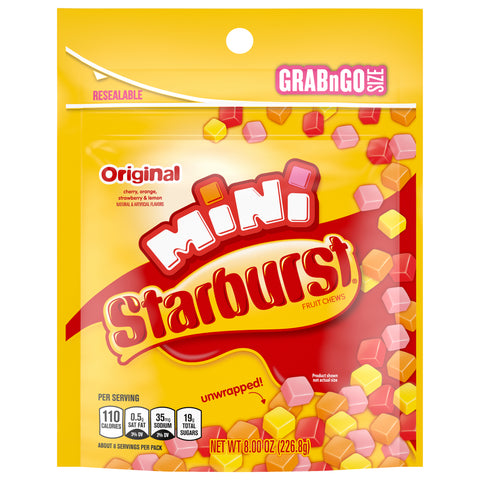 Starburst Mini Fruit Chews Original Grab N Go Size 8 OZ