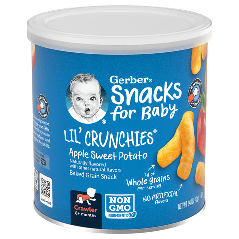 Gerber Graduates Lil Crunchies Snacks Apple & Sweet Potato 1.48 OZ