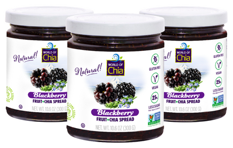 Space Enterprises (World Of Chia) Chia Blackberry Fruit Spread extra Fruit - 10.6 OZ 6 Pack