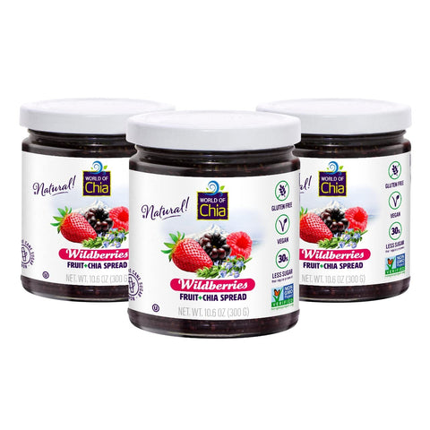 Space Enterprises (World Of Chia) Chia Wildberry Fruit Spread extra Fruit - 10.6 OZ 6 Pack