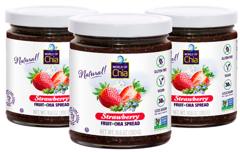 Space Enterprises (World Of Chia) Chia Strawberry Fruit Spread extra Fruit - 10.6 OZ 6 Pack