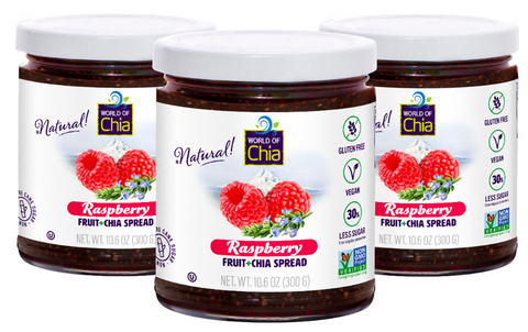 Space Enterprises (World Of Chia) Chia Raspberry Fruit Spread extra Fruit - 10.6 OZ 6 Pack