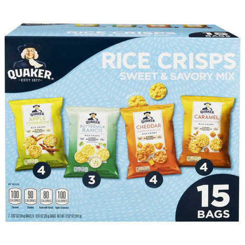 Quaker Sweet & Savory Mix Rice Crisps 15 ea - 4 Pack