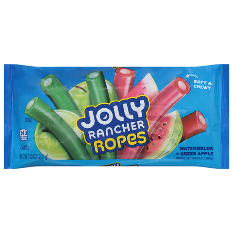 Jolly Rancher Ropes Watermelon + Green Apple Candy 10 oz - 12 Pack