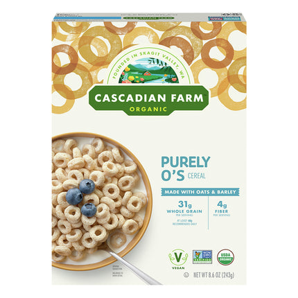 Cascadian Farm Organic Purely O's Cereal - 8.6 OZ 12 Pack