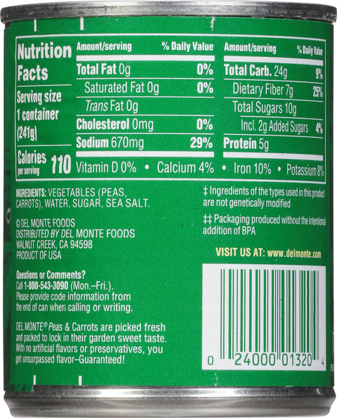 Del Monte Vegetables Specialties Peas & Carrots 8.5 OZ