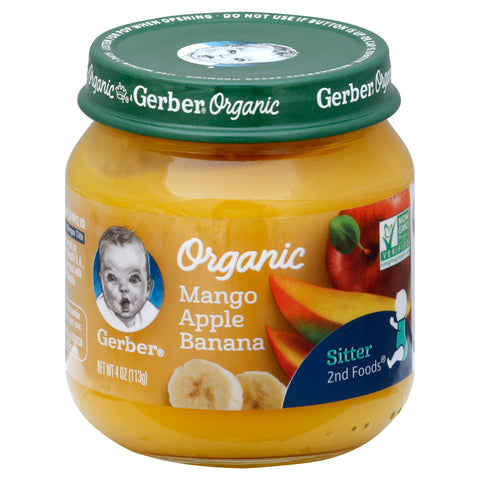 Gerber Mango, Apple, Banana 4 oz - 10 Pack