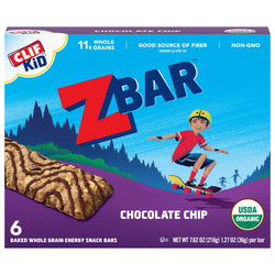 Clif Kid Organic Zbar Chocolate Chip Snack Bar - 7.62 OZ 9 Pack