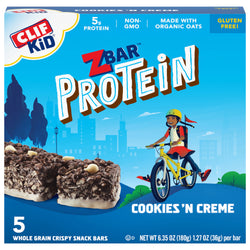Clif Kid Zbar Protein Cookies 'N Crème Snack Bar - 6.35 OZ 6 Pack