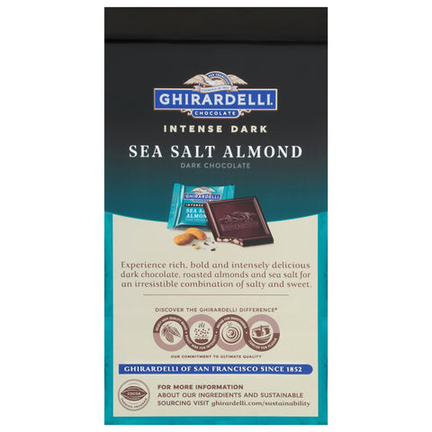 Ghirardelli Dark And Sea Salt With Almond Dark Chocolate 4.12 OZ